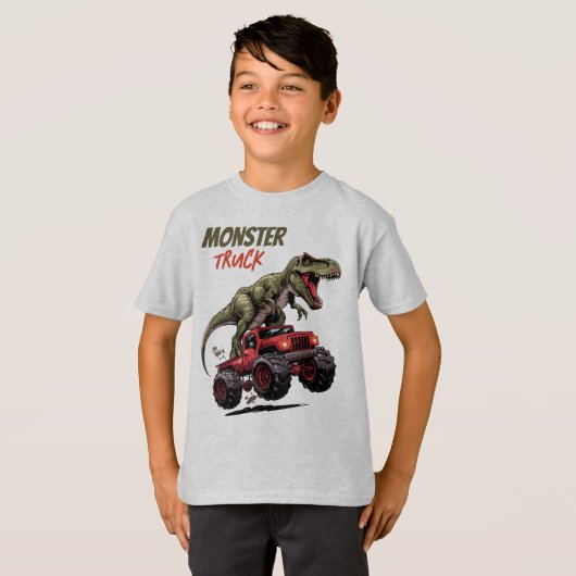 Grüne T-Rex-Rotkehlkampfflugzeuge Kinder T-Shirt (Vorne ganz)