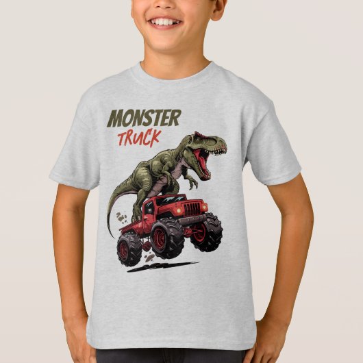 Grüne T-Rex-Rotkehlkampfflugzeuge Kinder T-Shirt (Vorderseite)