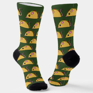 Grüne Taco Rat Crew Socken