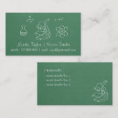 Grüne Tafel-Lehrer für Wissenschafts-Visitenkarten Visitenkarte (Vorne/Hinten)