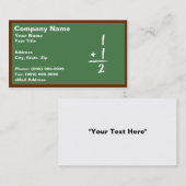 Grüne Tafel mit einfachem Zusatz Visitenkarte (Vorne/Hinten)