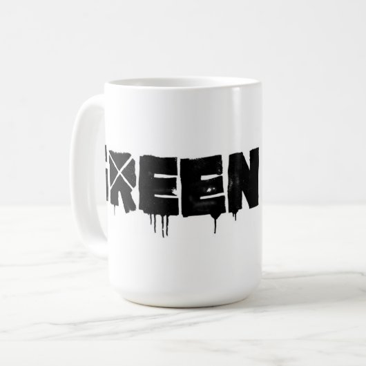 Grüne Tageslogo-Tasse Kaffeetasse (Vorderseite Links)