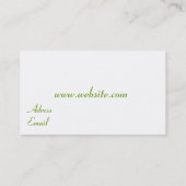 Grüne TagesWellness-Center-Geschäfts-Karte Visitenkarte (Rückseite)