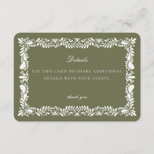 Grüne Talavera-Fliese Detailkarte Einladung Einsat