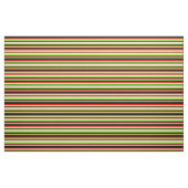 Grüne, Tan, Rote und Schwarze Streifen Stoff (Fat Quarter (45,7 x 55,9 cm))