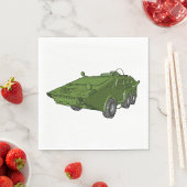 Grüne Tank Militärfahrzeug Napkins Serviette