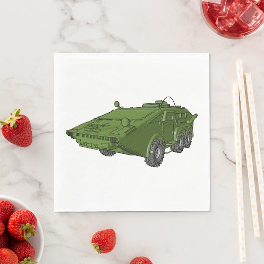 Grüne Tank Militärfahrzeug Napkins Serviette