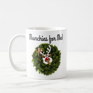 Grüne Tannenbaum-Leckereien für Rentiere Kaffeetasse