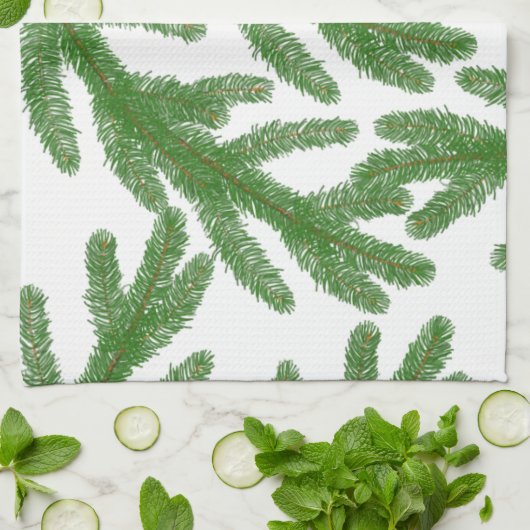 Grüne Tannenzähler Geschirrtuch (Gefaltet)