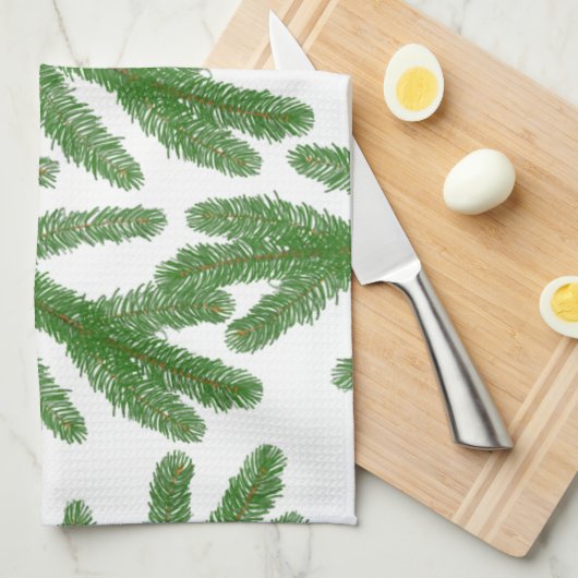 Grüne Tannenzähler Geschirrtuch (Viertel Falte)