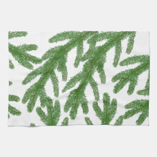 Grüne Tannenzähler Geschirrtuch (Horizontal)
