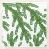 Grüne Tannenzähler Glasuntersetzer (Vorderseite)