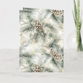 Grüne Tannenzapfen Weihnachten Karte (Rückseite)