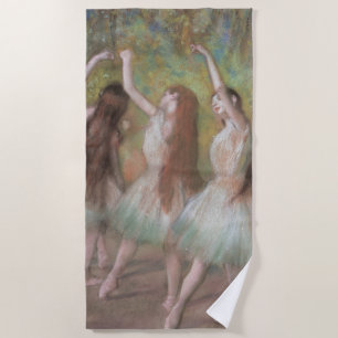 Grüne Tänzer von Edgar Degas, Vintage Ballettkunst Strandtuch