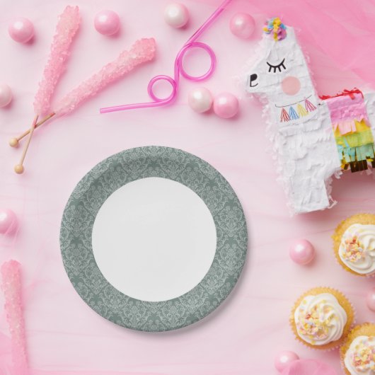 Grüne Tapete Pappteller (Party)