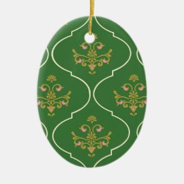 Grüne Tapisserie Keramik Ornament