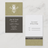 Grüne Tapisserie-Scheren Terminkarte (Vorne/Hinten)