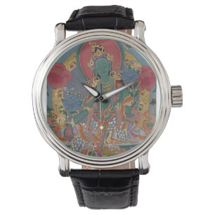 Grüne Tara-Uhr Armbanduhr