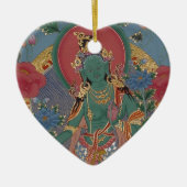 Grüne Tara-Verzierung Keramikornament (Vorne)