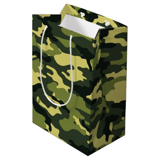 Grüne Tarnbeutel Mittlere Geschenktüte (Rückseite Schrägansicht)