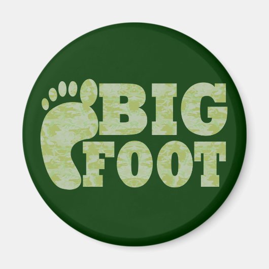 Grüne Tarnung Bigfoot Text Magnet (Vorne)