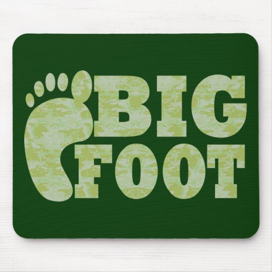 Grüne Tarnung Bigfoot Text Mousepad (Vorne)