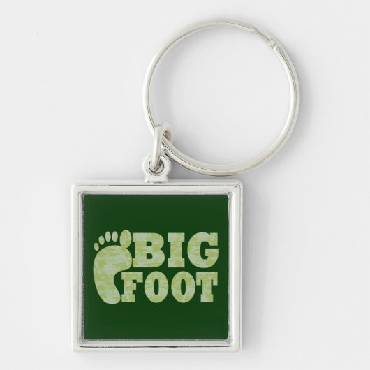 Grüne Tarnung Bigfoot Text Schlüsselanhänger (Vorne)