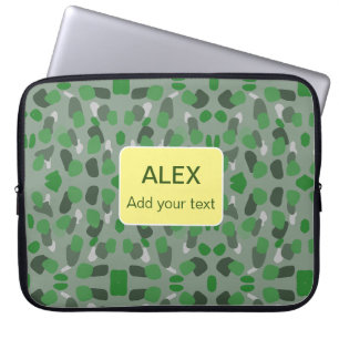 Grüne Tarnung Camo Namen Text Schule Hochschule Laptopschutzhülle