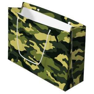Grüne Tarnung Große Geschenktasche Geschenktüte
