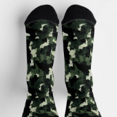 Grüne Tarnung mit Katzenmuster Socken (Oben)