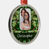 Grüne Tarnung Ornament Aus Metall (Rechts)