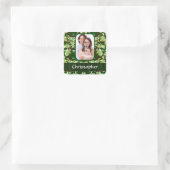 Grüne Tarnung Quadratischer Aufkleber (Tasche)
