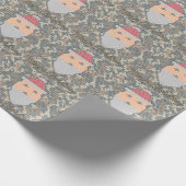 Grüne Tarnungs-frohe Weihnachten Weihnachtsmann Geschenkpapier (Ecke)