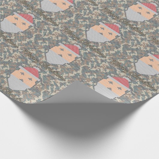 Grüne Tarnungs-frohe Weihnachten Weihnachtsmann Geschenkpapier (Ecke)