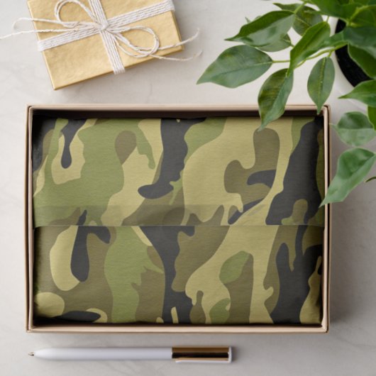 Grüne Tarnungsarmeebeschaffenheit Seidenpapier (Geschenk)