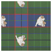 Grüne Tartan-Bulldogge Stoff (Nahaufnahme)