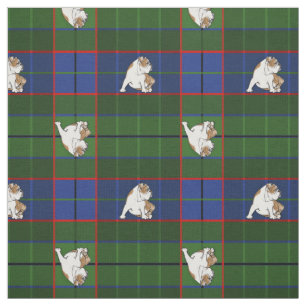 Grüne Tartan-Bulldogge Stoff