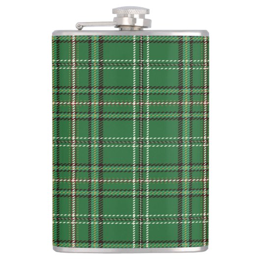 Grüne Tartan-Flasche Flachmann (Vorderseite)