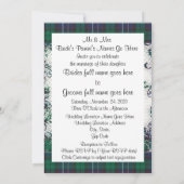 Grüne Tartan-Hochzeit Einladung (Rückseite)