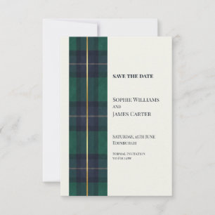 Grüne Tartan-Hochzeit Save The Date