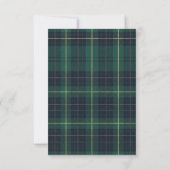 Grüne Tartan-Hochzeit Save The Date (Rückseite)