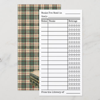 Grüne Tartan-Karo-Leseliste-Tracker-Flachkarte