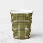 Grüne Tartan-Papiergruppen Pappbecher (Rückseite)