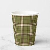 Grüne Tartan-Papiergruppen Pappbecher (Vorderseite)