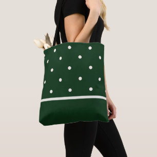 Grüne Tasche mit Cremedots - Ideal für Ferien