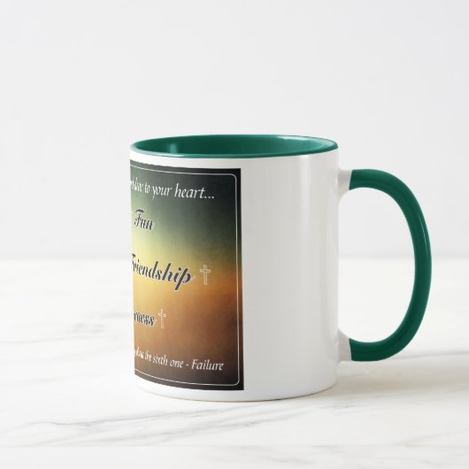 Grüne Tasse "mit fünf f" Kaffee-11oz (Rechts)