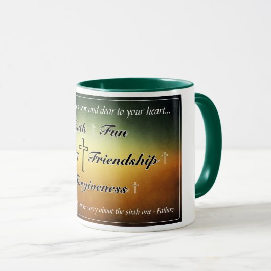 Grüne Tasse "mit fünf f" Kaffee-11oz (VorderseiteRechts)