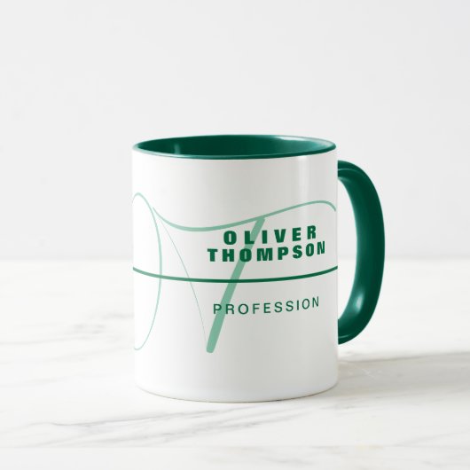 Grüne Tasse mit Namen (VorderseiteRechts)