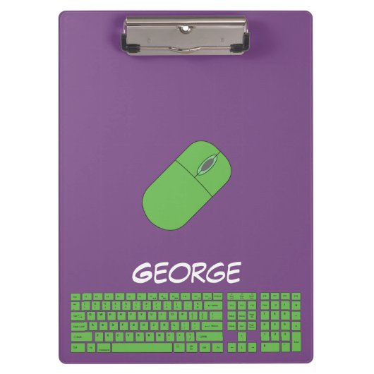 Grüne Tastatur, Maus und Stift Klemmbrett (Vorderseite)