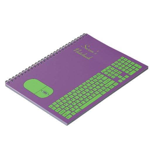 Grüne Tastatur und Maus-Notebook Notizblock (Linke Seite)
